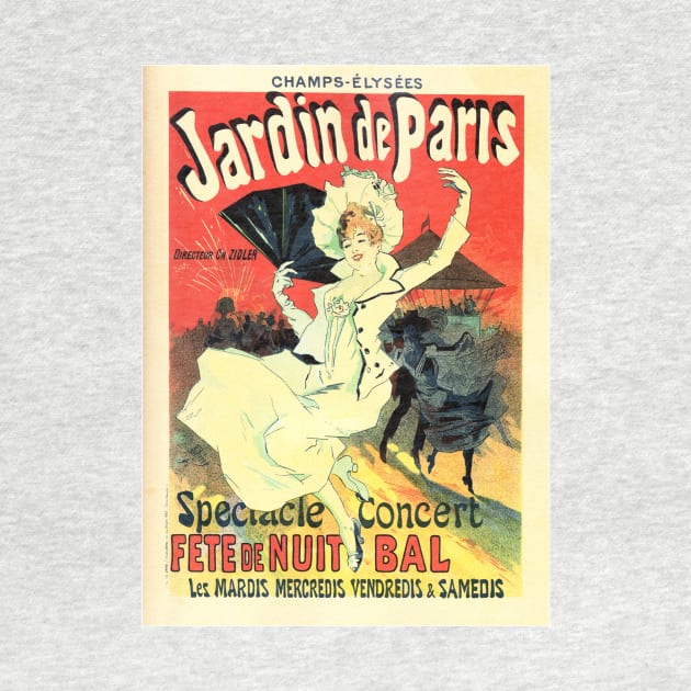 JARDIN DE PARIS French Concert Theatre Advertisement Lithograph Art by Jules Cheret by vintageposters